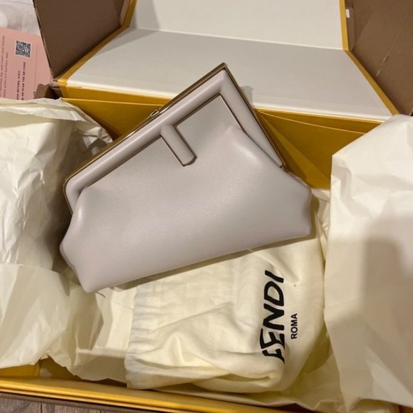 Fendi Frist Small Clutch in Grey/Off-White - Picture 1 of 1